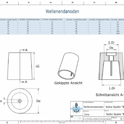 Shaftend-Anodes conical with retainer key 30 mm (Zinc) | 9438 - Image 2