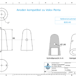 Anodes compatible to Volvo Penta | Cap-Anode 1