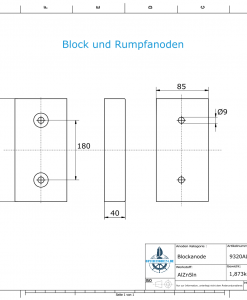 Block- and Ribbon-Anodes Block L250/180 (AlZn5In) | 9320AL