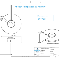 Anodi compatibili con Mercury | Anodo di rifinitura-à partir de 17264C1 (AlZn5In) | 9720AL