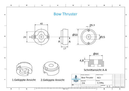 Bow Thruster BP-1126 35-55 Kgf (Zinc) | 9621