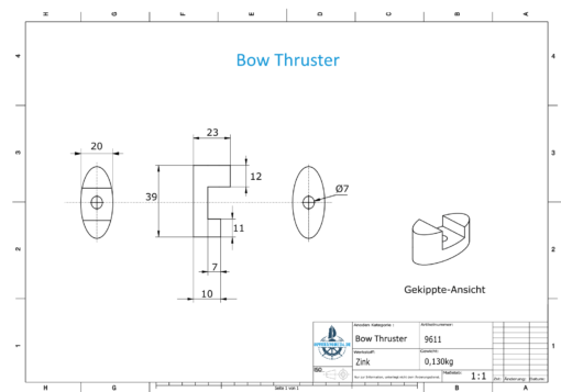 Bow-Thruster BP-129 23-50-80 Kgf (Zinc) | 9611