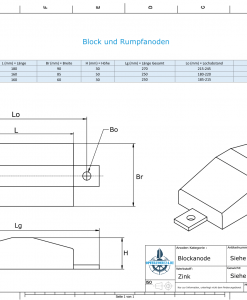 Block- and Ribbon-Anodes Flat-Anode L160/185 (Zinc) | 9350
