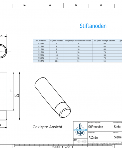 Bolt-Anodes 15mm Press Ø18/L70 (AlZn5In) | 9126AL