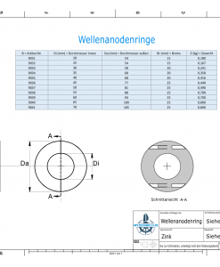 Shaft-Anode-Rings with metric inner diameter 45 mm (Zinc) | 9036