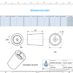 Shaftend-Anodes with hexagon socket SW36 (AlZn5In) | 9420AL