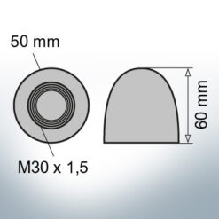 Nut-Caps M30x1,5 Ø50/H60 (AlZn5In) | 9400AL