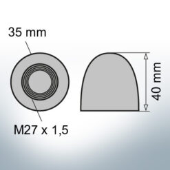Nut-Caps M27x1,5 Ø35/H40 (Zinc) | 9401