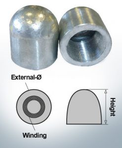 Nut-Caps M30x1,5 Ø50/H60 (AlZn5In) | 9400AL