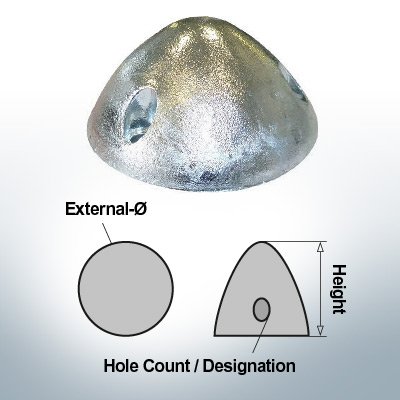 Three-Hole-Caps | suitable for DF-128 Ø105/H55 (Zinc) | 9410