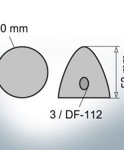 Three-Hole-Caps | suitable for DF-112 Ø90/H53 (Zinc) | 9412