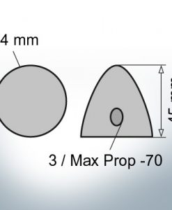 Three-Hole-Caps | Max Prop -70 Ø74/H45 (Zinc) | 9601