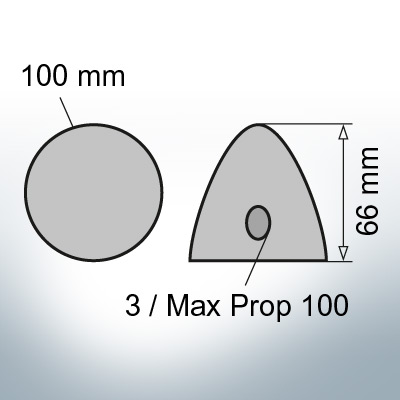 Three-Hole-Caps | Max Prop 100 Ø100/H66 (Zinc) | 9603