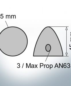 Three-Hole-Caps | Max Prop AN63 Ø65/H45 (Zinc) | 9606