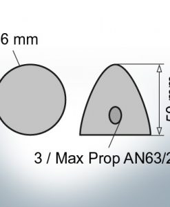 Two-Hole-Caps | Max Prop AN63/2 Ø36/H50 (Zinc) | 9609