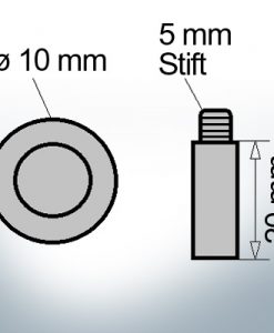 Bolt-Anodes 5 mm Stift Ø10/L20 (AlZn5In) | 9144AL