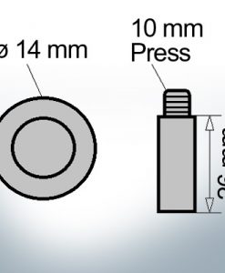 Bolt-Anodes 10 mm Press Ø14/L26 (Zinc) | 9155