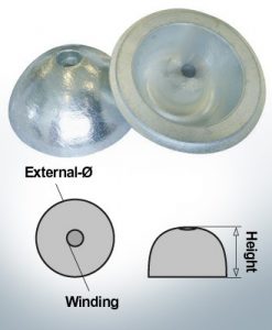 One-Hole-Caps | suitable for VP-104 Ø88/H35 (Zinc) | 9453