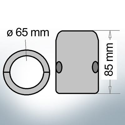 Shaft-Anode with metric inner diameter 65 mm (Zinc) | 9010