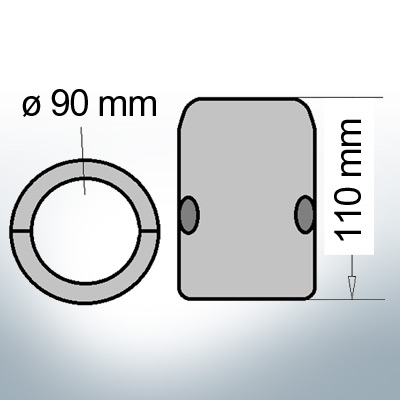 Shaft-Anode with metric inner diameter 90 mm (Zinc) | 9014