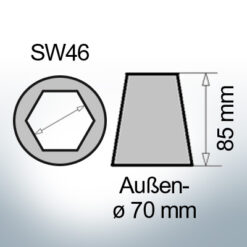 Shaftend-Anodes with hexagon socket SW46 (AlZn5In) | 9422AL
