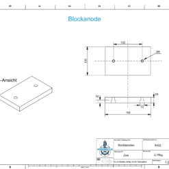 Block and Fused Anodes Block | 160x100x20 | Lo100 (Zinc) | 9362 - Image 2