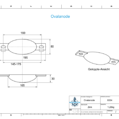 Block and hull anodes oval L195/Lo160 (zinc) | 9354 - Image 2