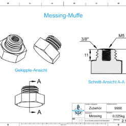 Pin anode & brass socket compatible with Bukh | 00E0450 | DV10 - DV48 | M5 Ø12/L35 (zinc) | 9125M - Image 4