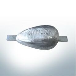 Block and body anodes oval 150x80x40 | for welding on | (AlZn5In) | 9353AL_AL
