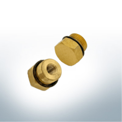 Brass socket for pin anode | outer 3/4" UNF x inner 3/8" UNC | 9909